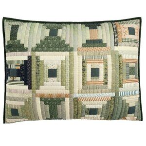 Pottery Barn Jaxson Reversible Quilted Standard Pillow Sham Cover Green NEW